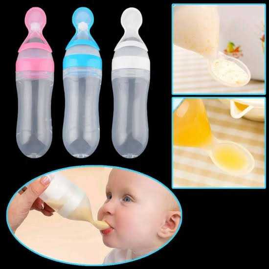 Baby Feeding Spoon Bottle – Soft Silicone Squeeze Food Feeder for Infants & Toddlers - Image 4