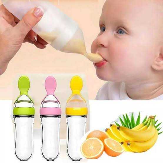 Baby Feeding Spoon Bottle – Soft Silicone Squeeze Food Feeder for Infants & Toddlers - Image 5