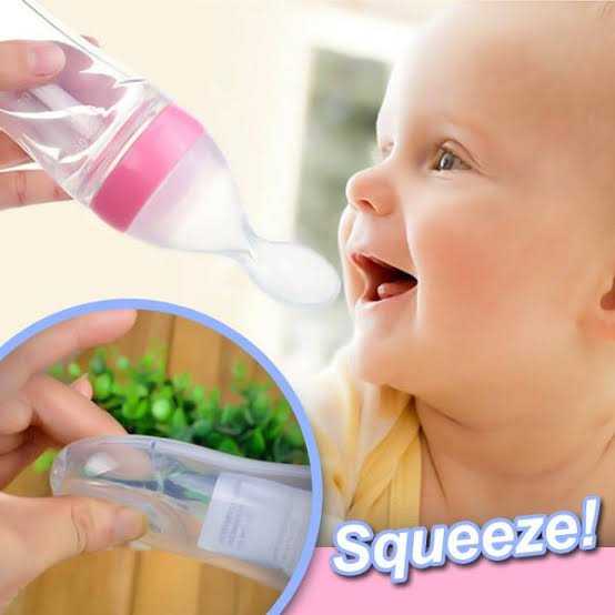 Baby Feeding Spoon Bottle – Soft Silicone Squeeze Food Feeder for Infants & Toddlers - Image 3