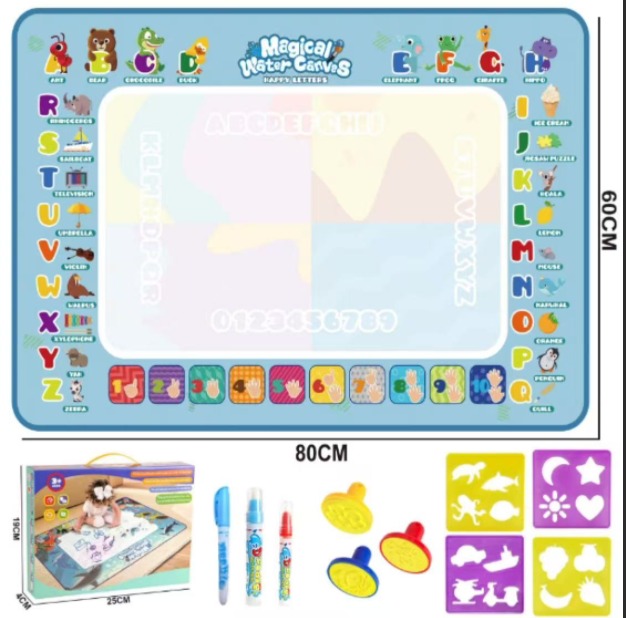 Water Magic Drawing Mat 80 × 60 cm – Reusable Mess-Free Educational Doodle & Painting Mat for Kids - Image 3