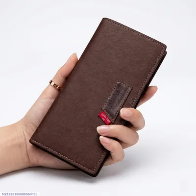 Modern Touch Long Wallet for Men & Women – Stylish Leather Organizer with 14 Card Slots & Zipper Pocket - Image 2