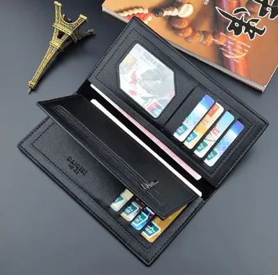 Modern Touch Long Wallet for Men & Women – Stylish Leather Organizer with 14 Card Slots & Zipper Pocket - Image 5