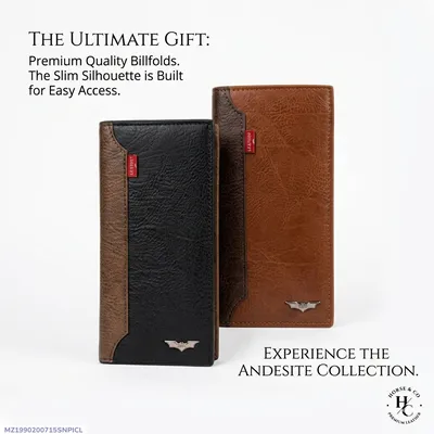 Horse Imported Branded Leather Wallet for Men – Premium Bi-Fold Wallet with Multiple Card Slots & Cash Pocket | Black & Brown - Image 2