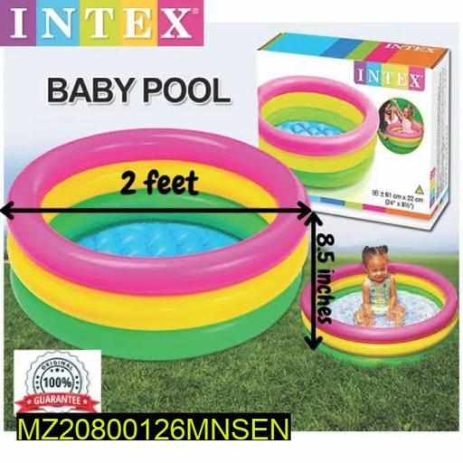 Rainbow Inflatable Baby Pool 2ft Diameter 8.5 Inch Deep Kids Swimming Pool Portable Outdoor Water Play Pool - Image 2