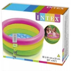 Rainbow Inflatable Baby Pool 2ft Diameter 8.5 Inch Deep Kids Swimming Pool Portable Outdoor Water Play Pool