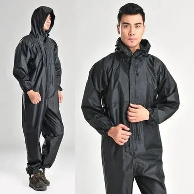 Waterproof Men's Rain Suit Black Full Body – Lightweight Hooded Rainwear for Outdoor Protection - Image 6