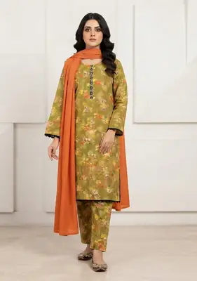 3Pcs Women's Stitched Lawn Printed Suit with Embroidery – Ready-to-Wear Traditional Dress - Image 4