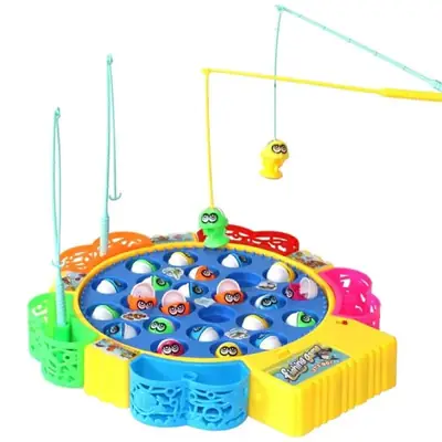 Rotating Fishing Game Toy 15 Fish Set with Music for Kids | Interactive Educational Fishing Toy - Image 2