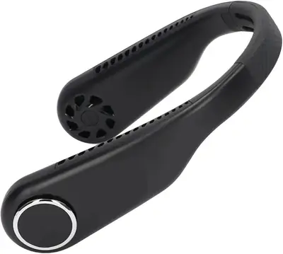 U-Shaped Neck Fan Black ABS – Lightweight Portable Hands-Free Personal Cooling Fan - Image 4