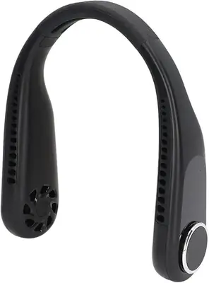 U-Shaped Neck Fan Black ABS – Lightweight Portable Hands-Free Personal Cooling Fan - Image 5