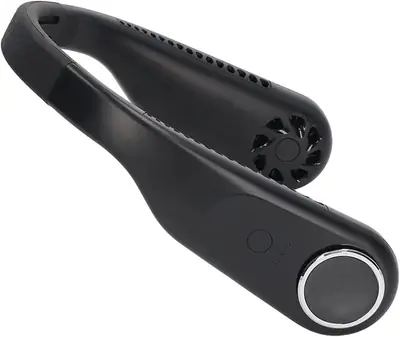 U-Shaped Neck Fan Black ABS – Lightweight Portable Hands-Free Personal Cooling Fan - Image 6