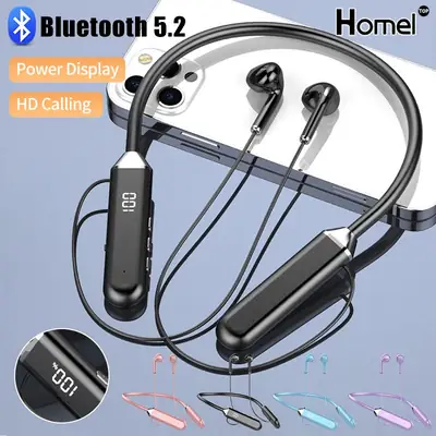 Black Wireless Neckband with Fast Charging & Long-Lasting Battery - Image 2