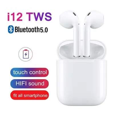 i12 TWS Wireless Earbuds | Bluetooth Earphones with Charging Case | Touch Control | HD Stereo Sound - Image 2
