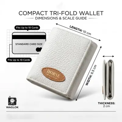 Premium Men's Trifold Horse Wallet – Stylish Leather Wallet with Multiple Card Slots & Cash Compartment