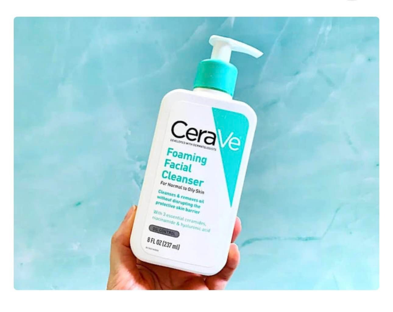 CeraVe Foaming Facial Cleanser for Normal to Oily Skin – Oil Control with Ceramides, Niacinamide & Hyaluronic Acid, 237ml - Image 5
