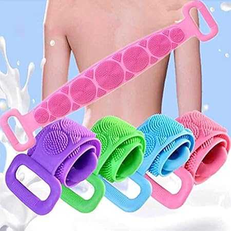 Bath Shower Silicone Body Brush Belt โ Double-Sided Back Scrubber & Body Exfoliating Strap - Image 3