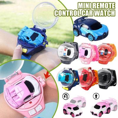 Mini USB Charging Wrist Watch RC Car for Kids – Remote Control Watch Car Toy | Rechargeable Racing Car | Blue, Red & Pink