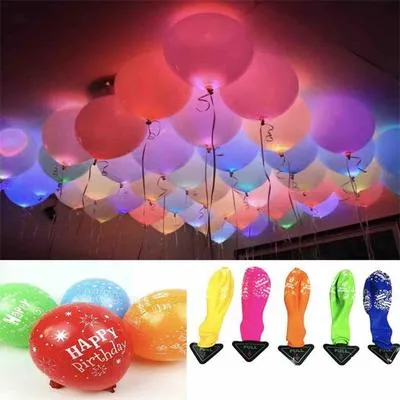 ED Balloons Pull Tab Light Festive Party Decor Pack of 5 | LED Light Up Balloons for Birthday, Wedding & Events - Image 4