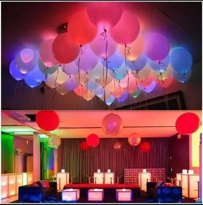 ED Balloons Pull Tab Light Festive Party Decor Pack of 5 | LED Light Up Balloons for Birthday, Wedding & Events - Image 2