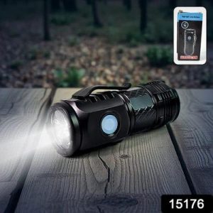 roduct Title Rechargeable LED Torch Light Black – Type-C USB Charging, Camping, Hiking & Emergency Light