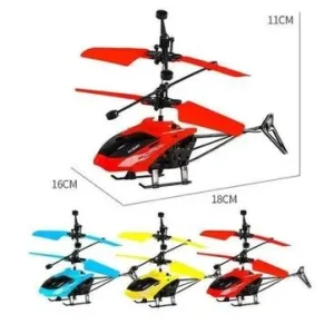 Sensor-Controlled Helicopter Toy for Kids 1-12 Years | Hand Gesture Flying Helicopter with LED Lights | Rechargeable Indoor Drone Toy | Black & Blue