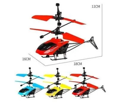 Sensor-Controlled Helicopter Toy for Kids 1-12 Years | Hand Gesture Flying Helicopter with LED Lights | Rechargeable Indoor Drone Toy | Black & Blue