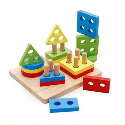 Wooden Shapes Sorter Toy for Kids Educational Learning Puzzle Montessori Shape Matching Toy - Image 3
