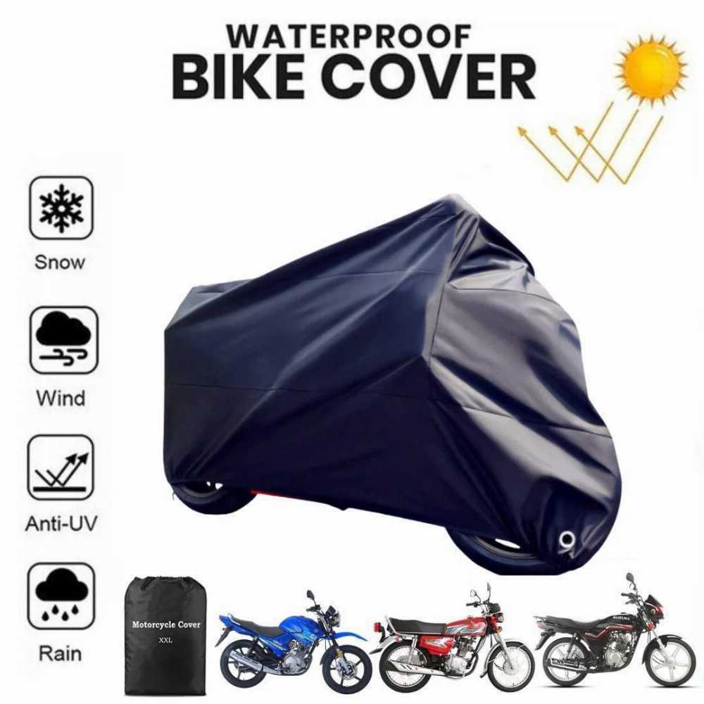 Black Bike Cover โ Waterproof Motorcycle Protection Cover for Dust, Sun, Rain & Outdoor Parking - Image 2