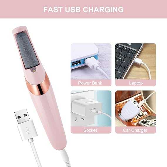 USB Rechargeable Foot Callus Remover – Electric Foot File with LED Light & 2-Speed Settings for Smooth Feet - Image 3