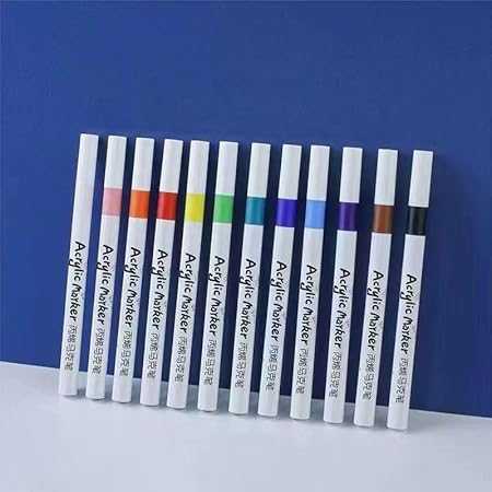 Acrylic Paint Marker Set 12 Colors – Multi-Surface Waterproof Drawing & Craft Pens - Image 5