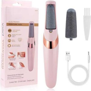 USB Rechargeable Foot Callus Remover – Electric Foot File with LED Light & 2-Speed Settings for Smooth Feet