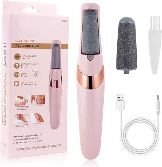 USB Rechargeable Foot Callus Remover – Electric Foot File with LED Light & 2-Speed Settings for Smooth Feet