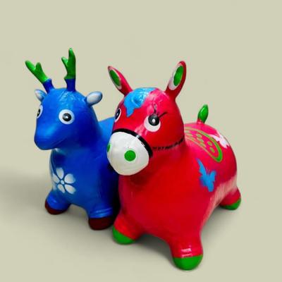 Electric Jumping Horse Toy for Kids – Blue & Red Battery Operated Riding Horse - Image 3