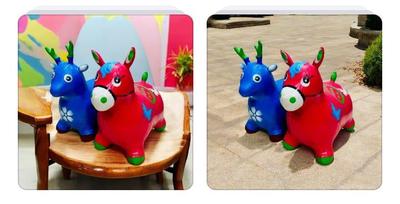 Electric Jumping Horse Toy for Kids – Blue & Red Battery Operated Riding Horse - Image 4