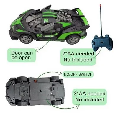 Kids RC Car with Door Open & No-Off Switch Remote Control Sports Car Toy for Boys & Girls - Image 2