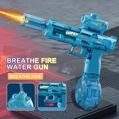 Electric Water Gun with LED Light Black Blue | Rechargeable Water Blaster for Kids & Adults - Image 3