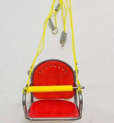 Metal Safety Swing for Kids with Red Seat & Yellow Bar | Durable Outdoor Kids Swing - Image 3