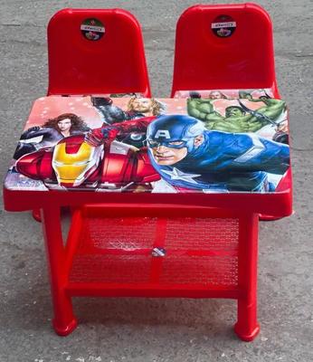Marvel Themed Kids Study Table Set with 2 Chairs & 1 Table Children's Learning Furniture