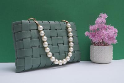Green Braided PU Leather Handbag for Women – Elegant Ladies Shoulder Tote Bag for Office & Daily Use in Pakistan - Image 5