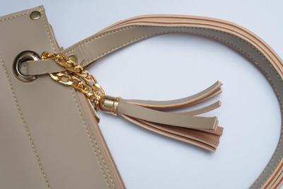 Beige PU Leather Handbag with Tassel & Wallet – Elegant Women's Designer Tote Bag for Office & Daily Use in Pakistan - Image 5