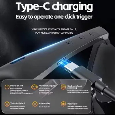 Intelligent Bluetooth Glasses Black – Long Range Wireless Audio Gaming Smart Glasses - Image 4
