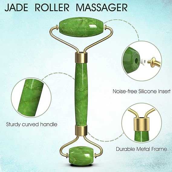 Natural Marble Jade Roller & Gua Sha Set – 2-in-1 Facial Massager & Skincare Tool Kit - Image 4