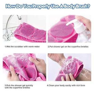 Bath Shower Silicone Body Brush Belt – Double-Sided Back Scrubber & Body Exfoliating Strap