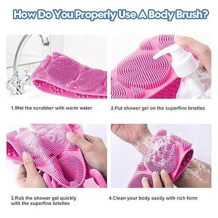 Bath Shower Silicone Body Brush Belt โ Double-Sided Back Scrubber & Body Exfoliating Strap
