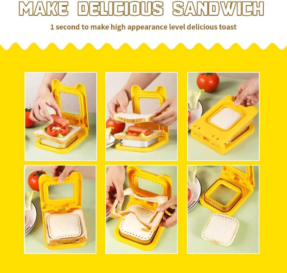 Stainless Steel Sandwich Cutter & Sealer โ DIY Uncrustables Maker Mold for Kids, Lunch Boxes & Homemade Snacks - Image 2