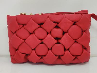 Red Smocking Handbag with Rhinestones for Women – Elegant Fashion Handbag for Party, Wedding, Evening & Casual Use in Pakistan - Image 3