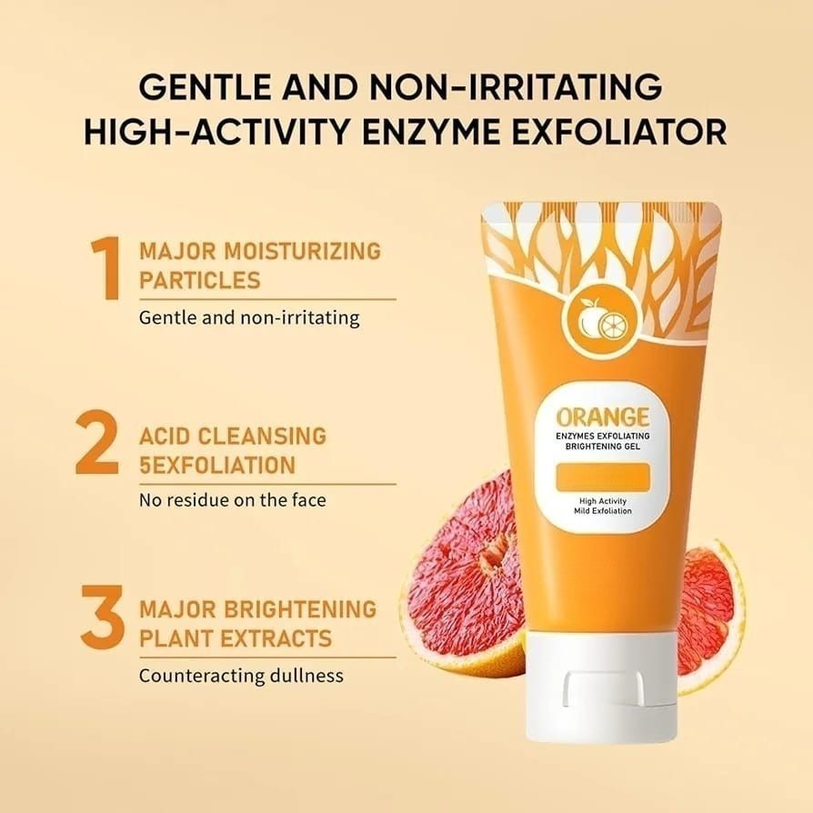 Orange Enzyme Exploiting Gel – Brightening, Exfoliating & Nourishing Citrus Skincare for Radiant, Healthy, Glowing Complexion Every Day (80g) - Image 3