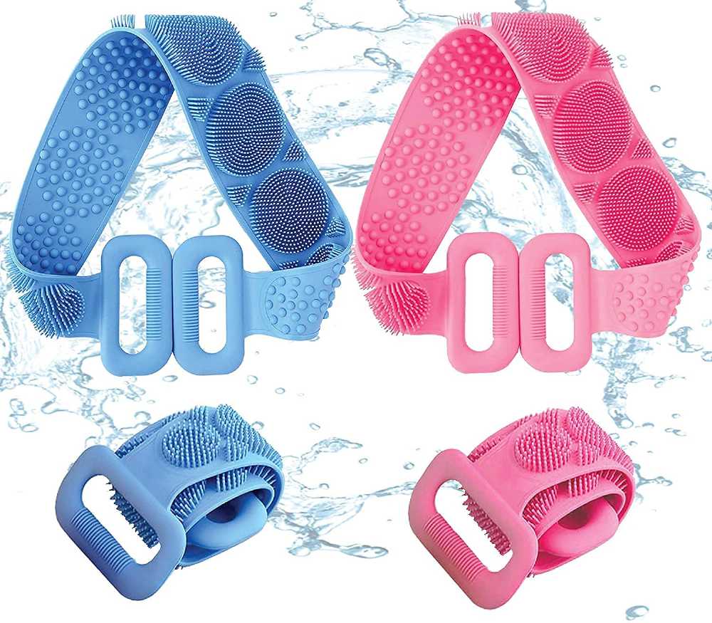 Bath Shower Silicone Body Brush Belt โ Double-Sided Back Scrubber & Body Exfoliating Strap - Image 2