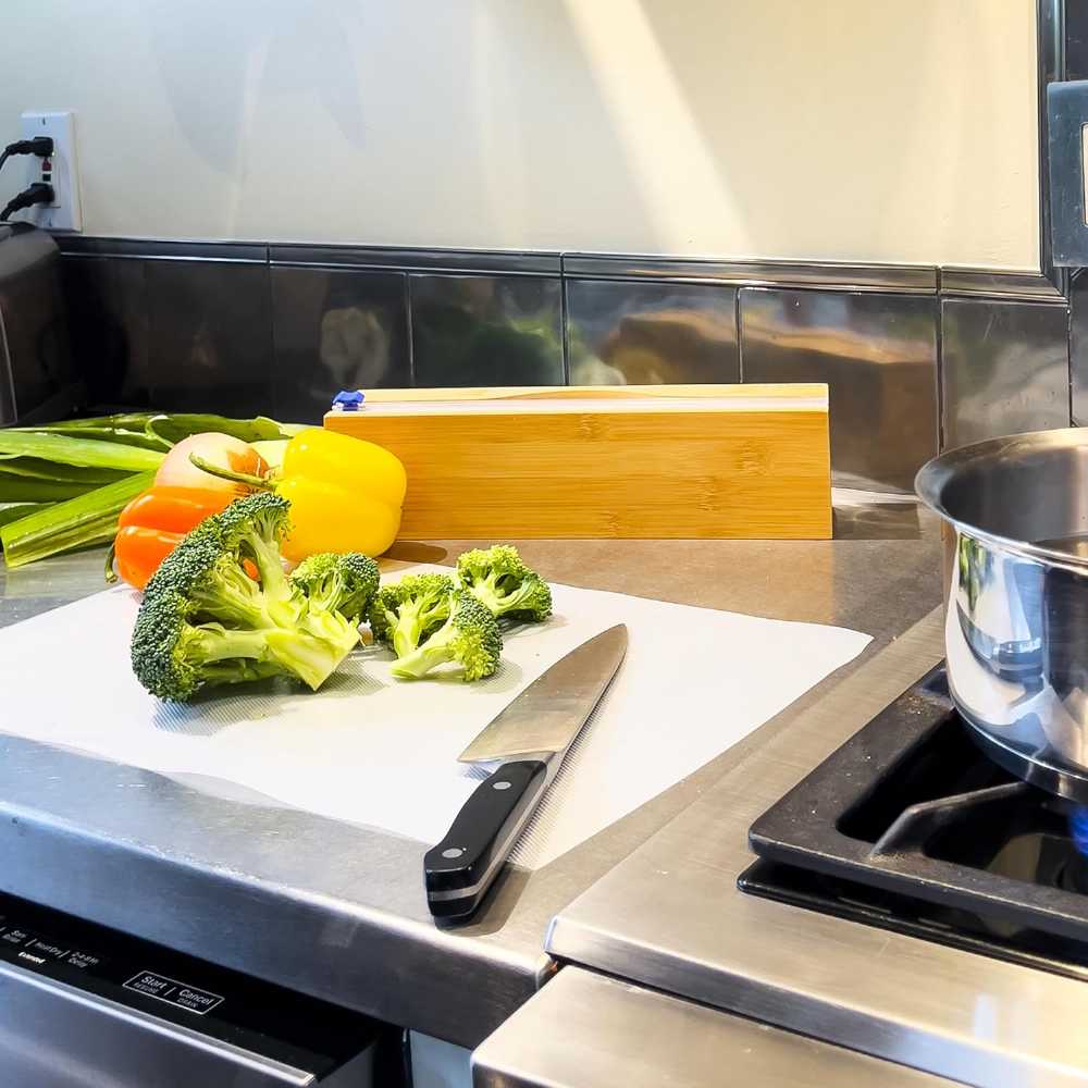 Disposable Cutting Board Mats with Sliding Cutter โ Flexible Chopping Sheets for Kitchen Food Preparation - Image 4