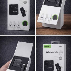 BX7 Wireless Microphone Black | Noise Reduction Lavalier Mic for Android & iPhone | TikTok, YouTube & Vlogging Microphone